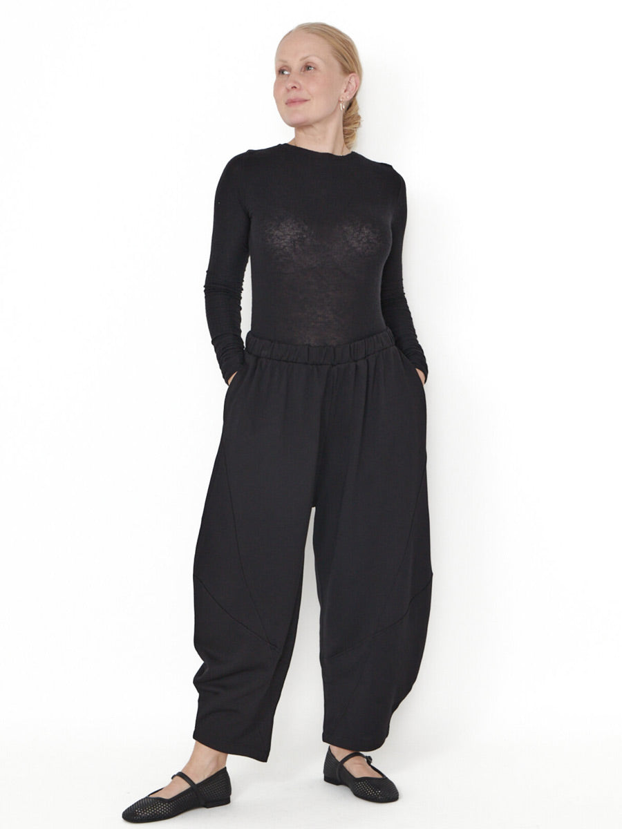 Sort Aarhus Sa1145 - Soft Pull On Slightly Tappered Jersey Pant