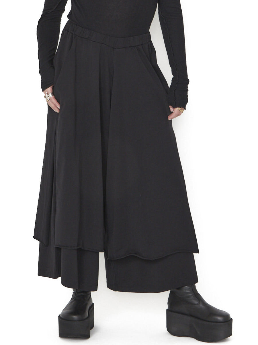 Sort Aarhus Sa1149 - Double Layer Culotte Style Soft Jersey Pant