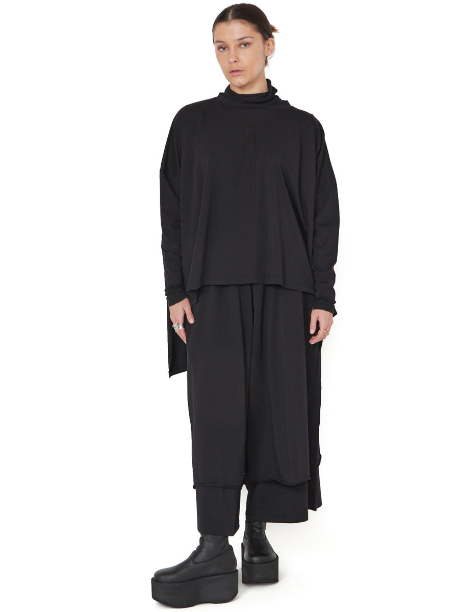 Sort Aarhus Sa1149 - Double Layer Culotte Style Soft Jersey Pant