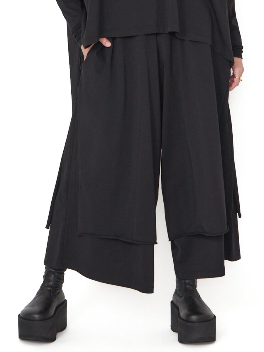 Sort Aarhus Sa1149 - Double Layer Culotte Style Soft Jersey Pant