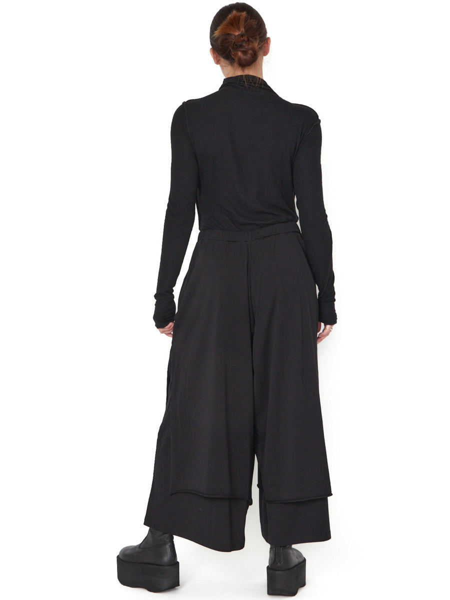 Sort Aarhus Sa1149 - Double Layer Culotte Style Soft Jersey Pant