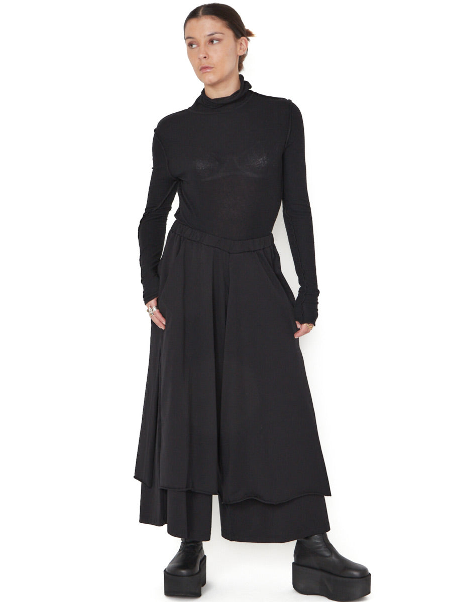 Sort Aarhus Sa1149 - Double Layer Culotte Style Soft Jersey Pant