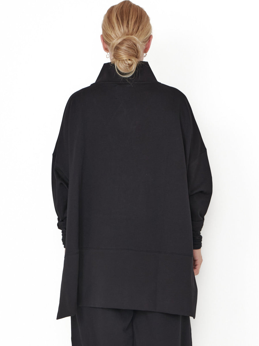 Sort Aarhus Sa2204 - Oversize V-Neck Dropped Hem Oversized Top