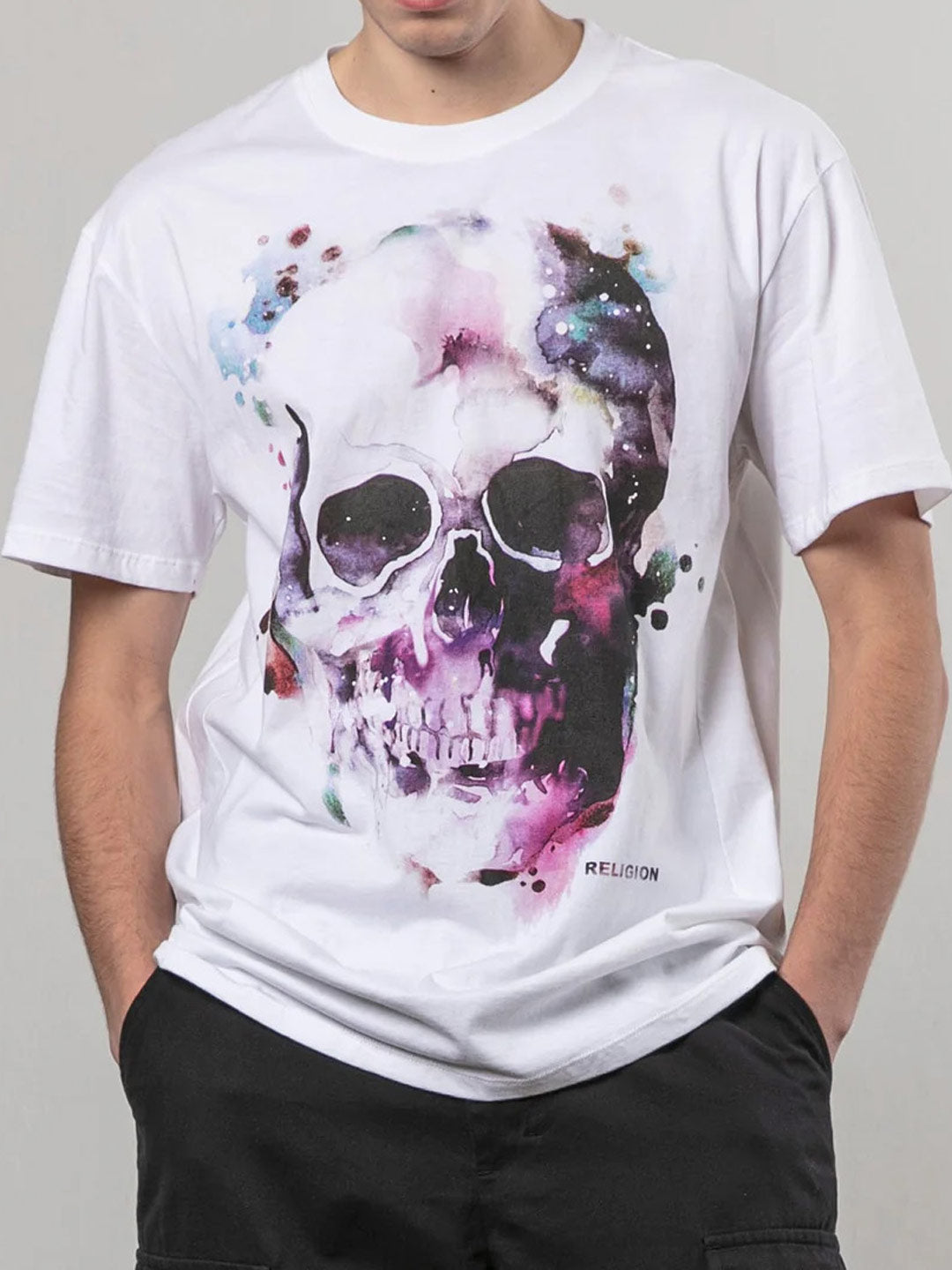 Religion Watercolour Skull Tshirt