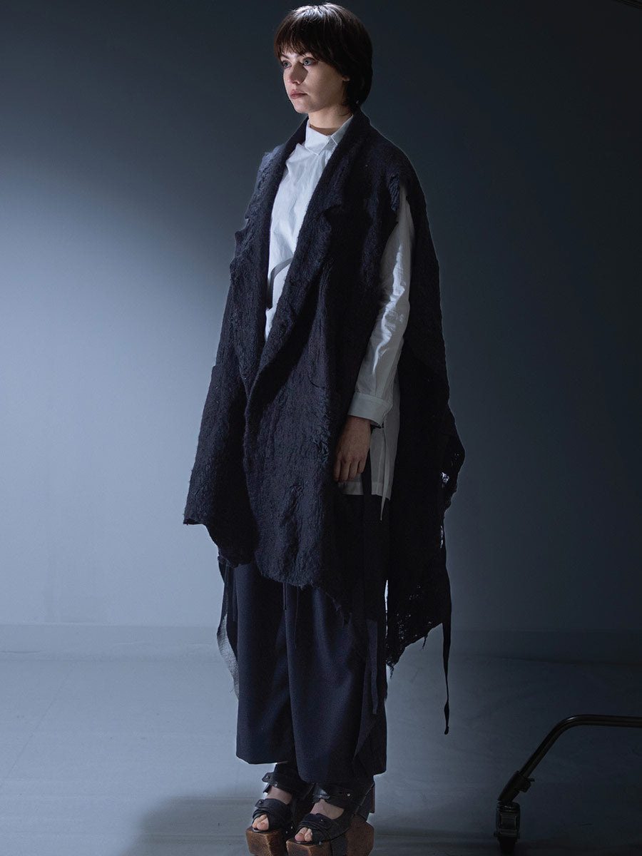 Yeung Chin "Cyj 412" Felted wool sleeveless blazer