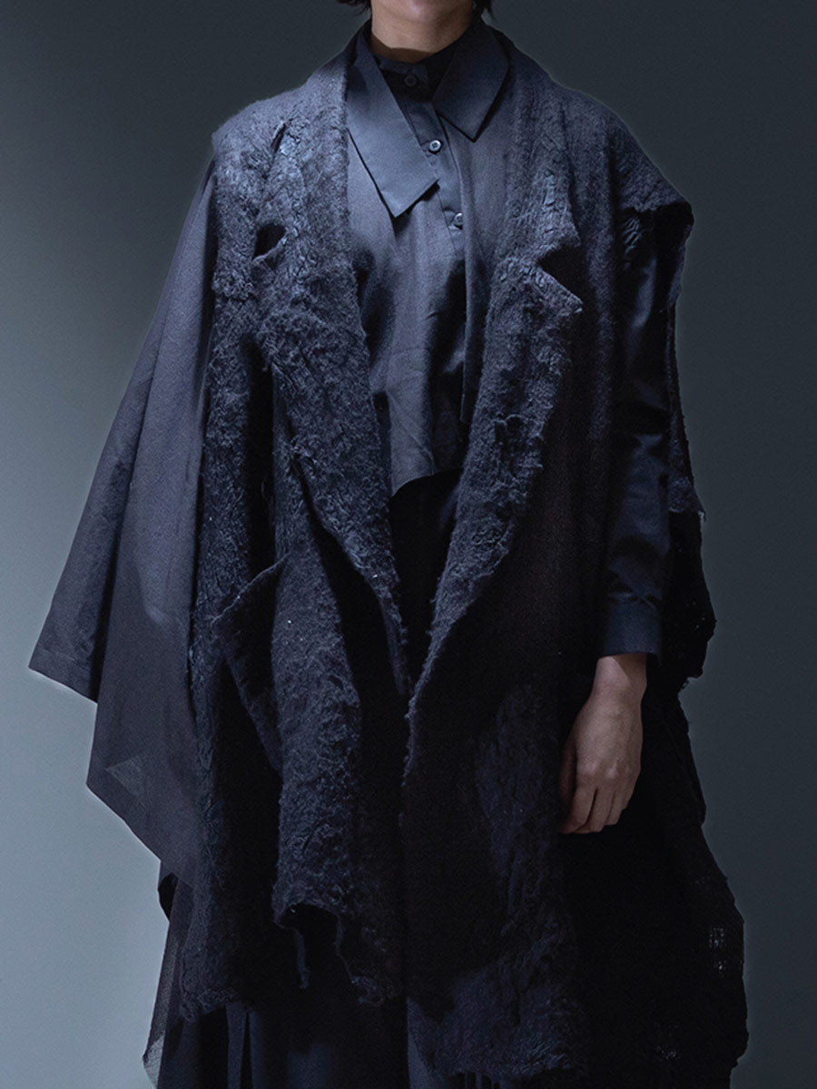 Yeung Chin "Cyj 412" Felted wool sleeveless blazer