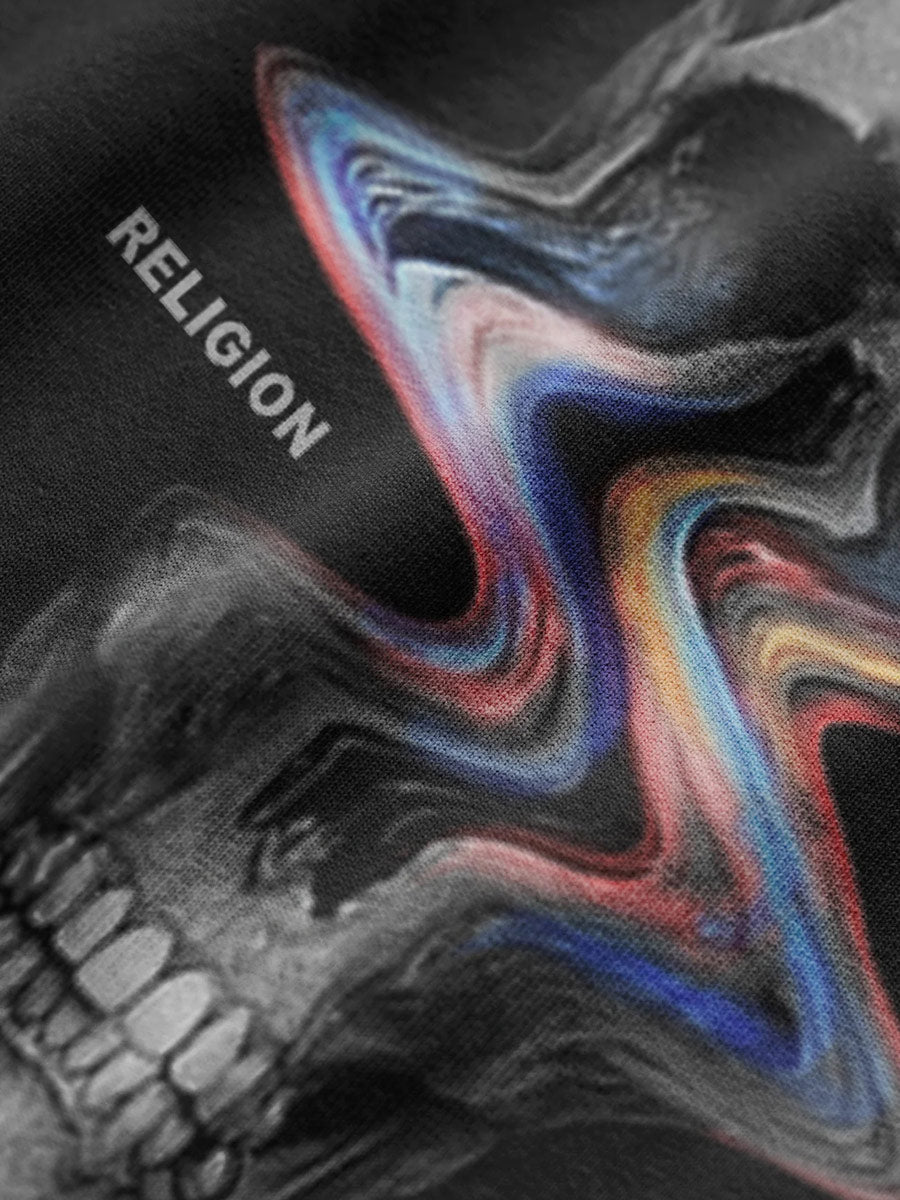 Religion Distorted Skull Tshirt