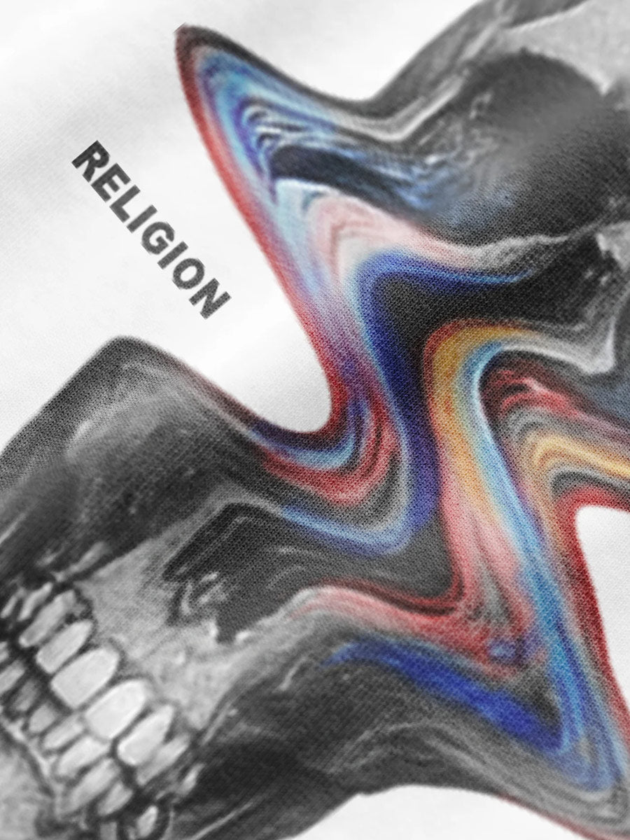 Religion Distorted Skull Tshirt