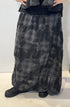 Front view of the Igor Dobranic Freesia grey checked skirt showing its ankle-length silhouette