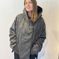 Igor Dobranic Hibiscus reversible jacket: patterned front with hood down