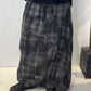 Front view of the Igor Dobranic Freesia grey checked skirt showing its ankle-length silhouette