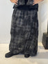 Front view of the Igor Dobranic Freesia grey checked skirt showing its ankle-length silhouette