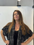 Front view of the Igor Dobranic Lotus grey checked waistcoat worn open