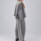 Igor Dobranic Petunia grey pinstriped jacket — rear three-quarter outfit view