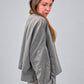 Igor Dobranic Petunia grey pinstriped jacket — rear three-quarter detail
