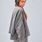 Igor Dobranic Petunia grey pinstriped jacket — rear three-quarter detail