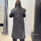 Back view of the Tulip waistcoat showing extended shoulders and vertical white stripes