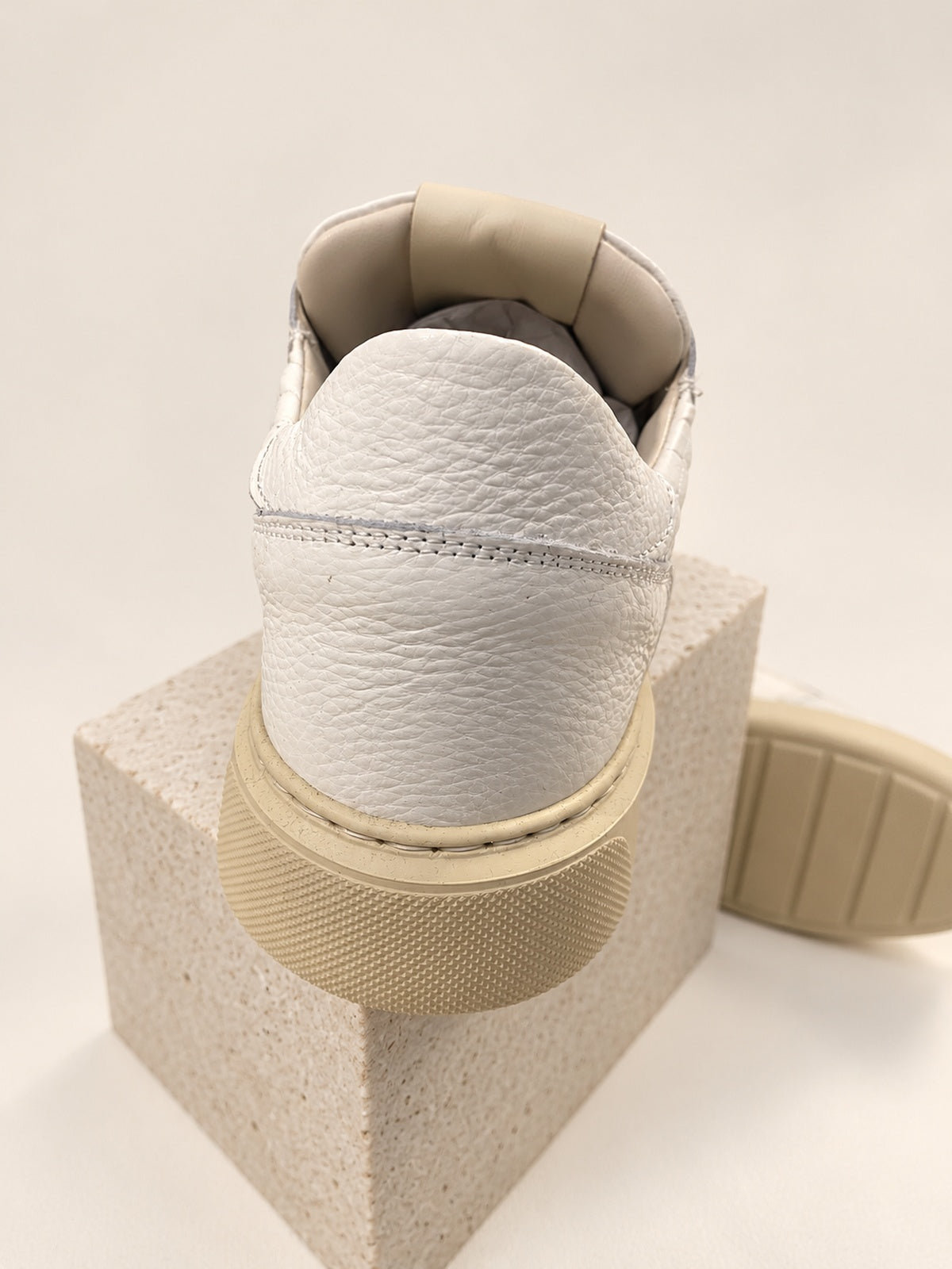 D-Fox White Leather Trainers — back view