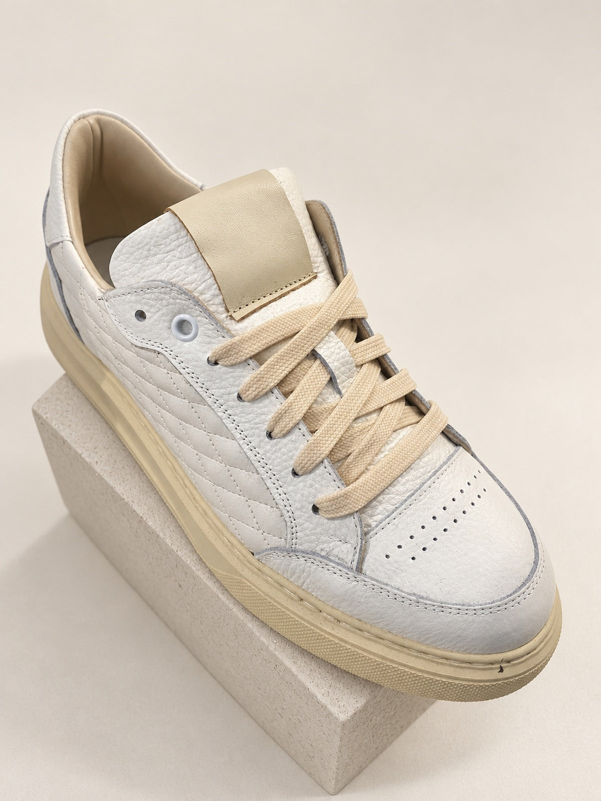D-Fox White Leather Trainers — product view