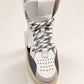 D Forest White and Grey High-Top Trainers — front view