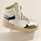D Forest White and Grey High-Top Trainers — side profile