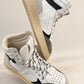 D Forest White and Grey High-Top Trainers — product view