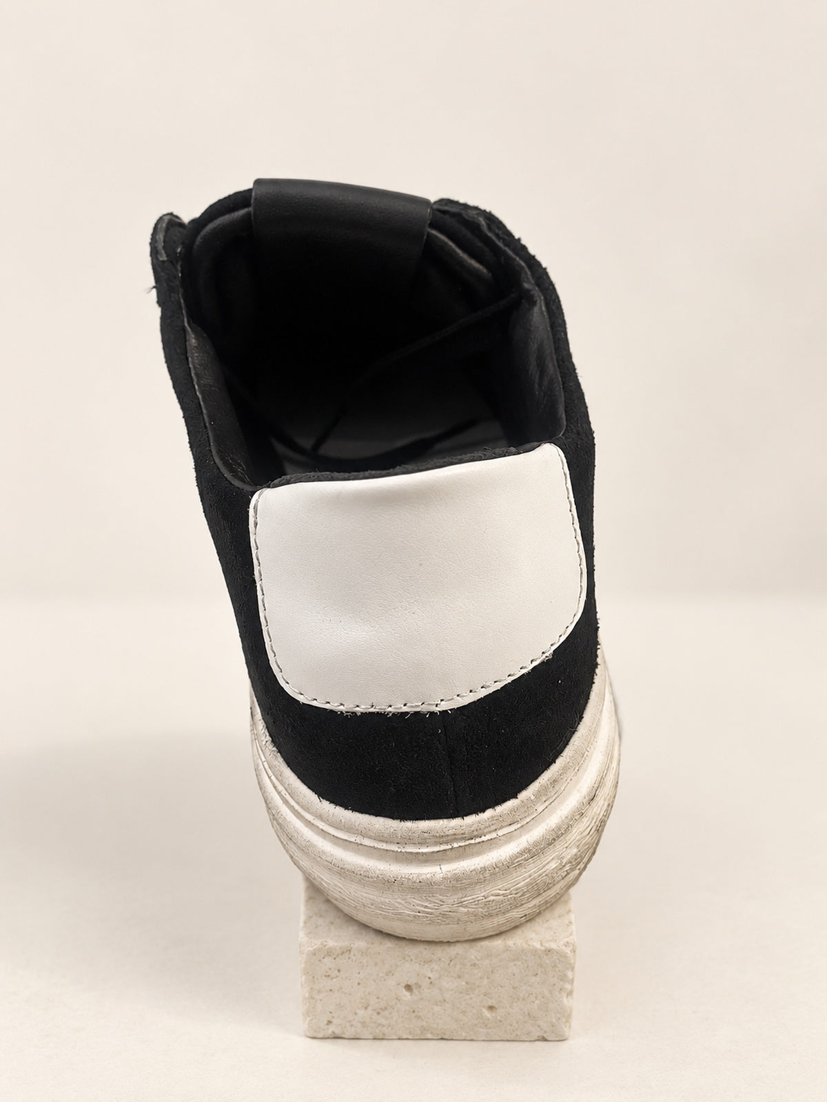 Wave Suede Black Trainers — back view