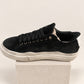 Wave Suede Black Trainers — side profile