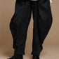 Black Kedem Sasson crinkle balloon trousers, close front view