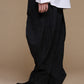 Black crinkle balloon trousers, left side view