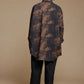 Copper-brown and charcoal cotton shirt, back view