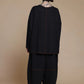 Black contrast-trim top, back view