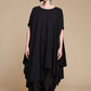 Black Kedem Sasson draped top, front view without a shirt underneath