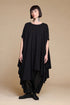 Black Kedem Sasson draped top, front view without a shirt underneath