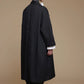 Black crinkle jacket, rear three-quarter view