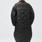 Kedziorek 5501 black long quilted coat — back view