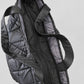 Kedziorek black and grey quilted tote, zip opening and handle detail