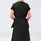 Kedziorek 5524 grey pinstripe long gilet — back, belted view