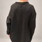 Kedziorek black floral print top, plain back with exposed centre seam and curved hem