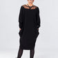 Kedziorek 5548 black dress with mesh neckline — back view