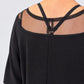 Kedziorek 5548 black dress with mesh neckline — back mesh detail view