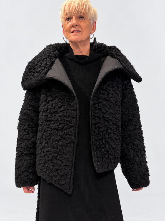 Kedziorek 5550 black textured jacket — open view