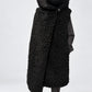 Kedziorek 5551 black long textured gilet — main, closed view