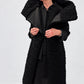 Kedziorek 5551 black long textured gilet — open view