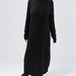 Kedziorek 5577 black long dress with raised neckline — main view