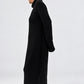 Kedziorek 5577 black long dress with raised neckline — side view