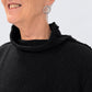 Kedziorek 5577 black long dress with raised neckline — neckline view