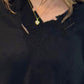 La Vaca Loca Apice jumper showing distressed V neckline