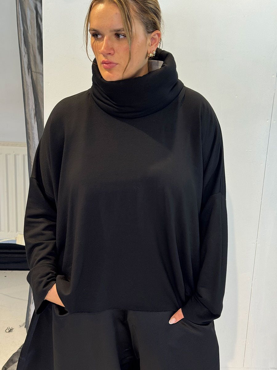 La Vaca Loca Dani oversized cowl-neck top, full front view