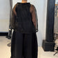 La Vaca Loca Marmoreo black sheer top, back view